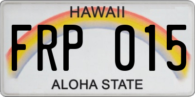 HI license plate FRP015