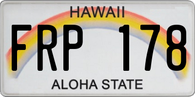 HI license plate FRP178