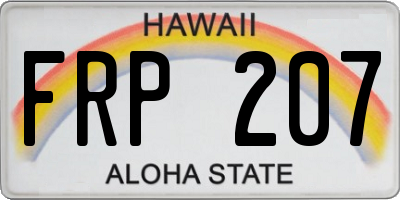 HI license plate FRP207