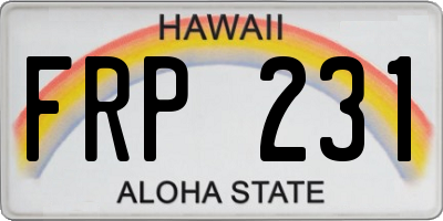 HI license plate FRP231
