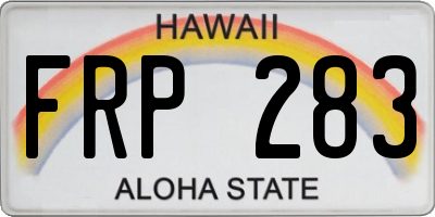 HI license plate FRP283