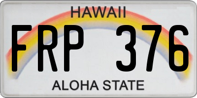 HI license plate FRP376