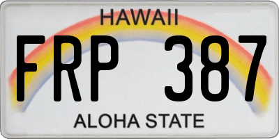 HI license plate FRP387