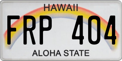 HI license plate FRP404