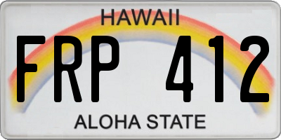 HI license plate FRP412
