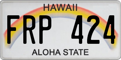 HI license plate FRP424