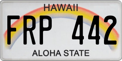 HI license plate FRP442