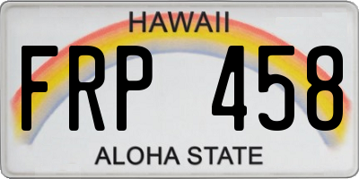 HI license plate FRP458
