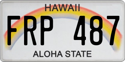 HI license plate FRP487