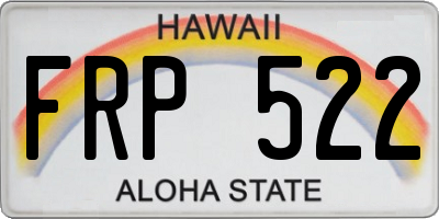 HI license plate FRP522