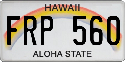 HI license plate FRP560
