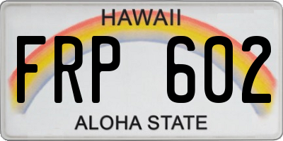 HI license plate FRP602