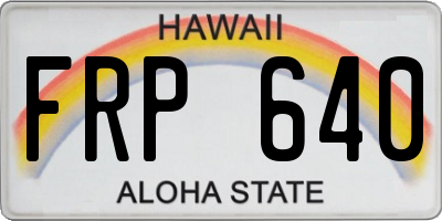 HI license plate FRP640