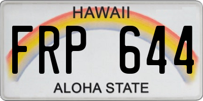 HI license plate FRP644