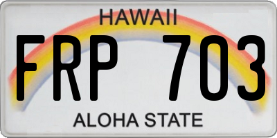HI license plate FRP703