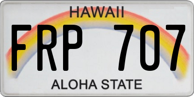 HI license plate FRP707