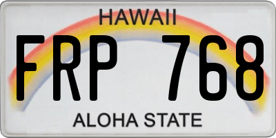 HI license plate FRP768
