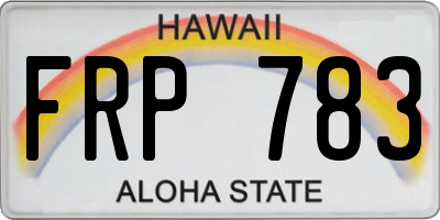 HI license plate FRP783