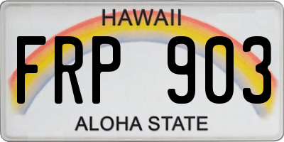 HI license plate FRP903