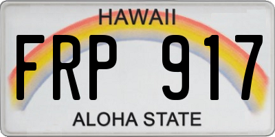 HI license plate FRP917
