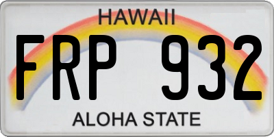 HI license plate FRP932
