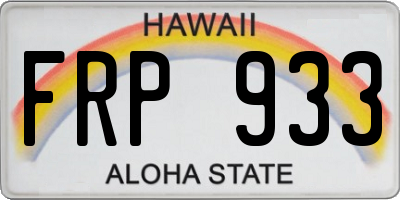 HI license plate FRP933