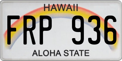 HI license plate FRP936