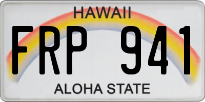 HI license plate FRP941