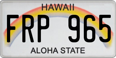 HI license plate FRP965
