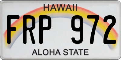 HI license plate FRP972