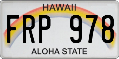 HI license plate FRP978