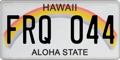 HI license plate FRQ044