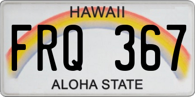 HI license plate FRQ367