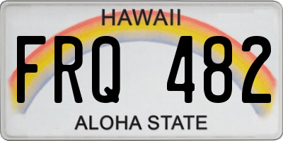 HI license plate FRQ482