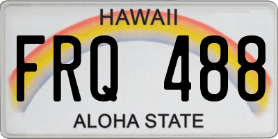 HI license plate FRQ488