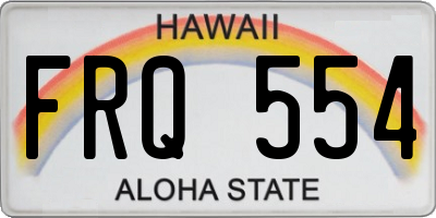 HI license plate FRQ554