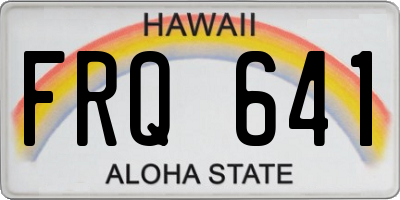 HI license plate FRQ641