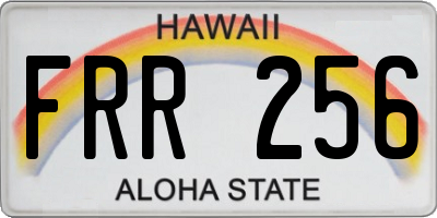 HI license plate FRR256