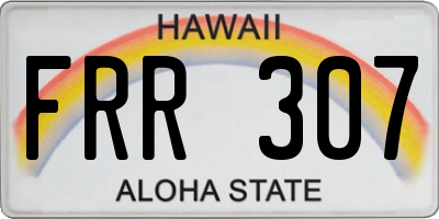 HI license plate FRR307