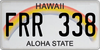HI license plate FRR338