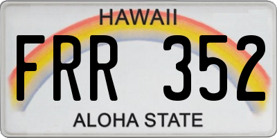 HI license plate FRR352