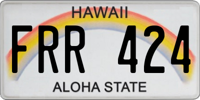 HI license plate FRR424