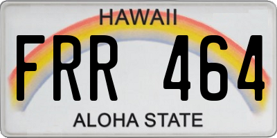 HI license plate FRR464