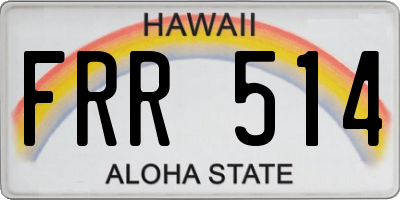 HI license plate FRR514