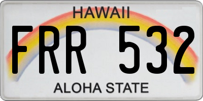 HI license plate FRR532