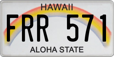 HI license plate FRR571