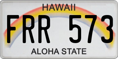 HI license plate FRR573