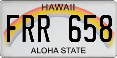 HI license plate FRR658