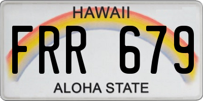 HI license plate FRR679