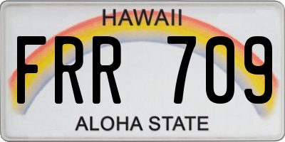 HI license plate FRR709
